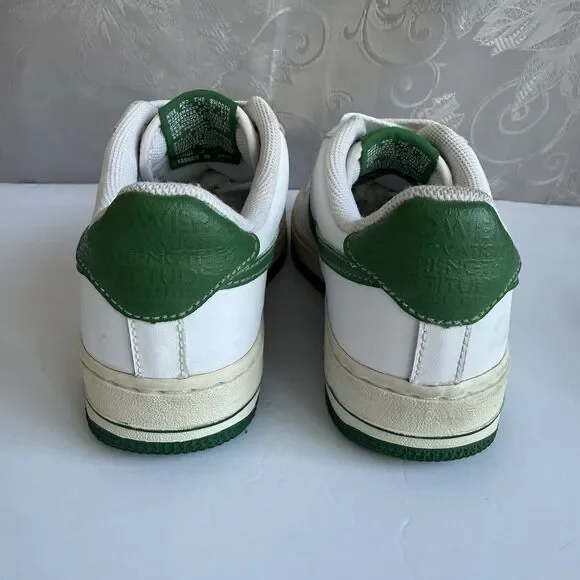 Nike Air Force 1 XXV '82 Size 3.5 Youth unisex (Women's 5) white/green low EUC - Picture 5 of 11